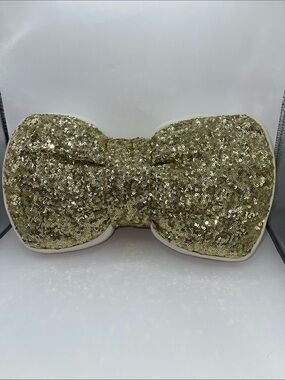 Pottery Barn Teen- Gold Sequin Bow Throw Pillow